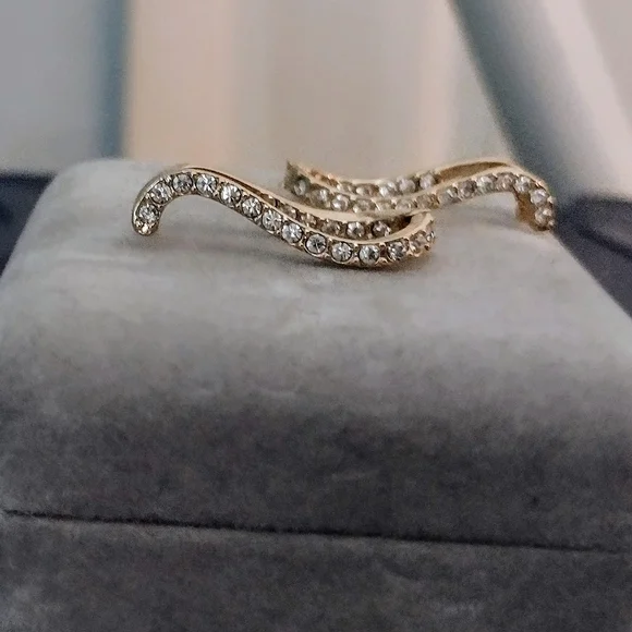 Elegant Gold and Silver Wave Earrings - Picture 1 of 7